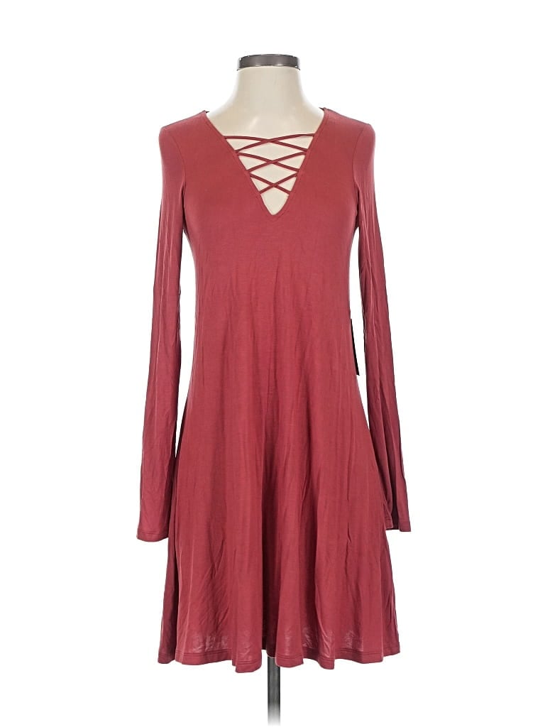 Pre-owned Express Casual Dress In Burgundy