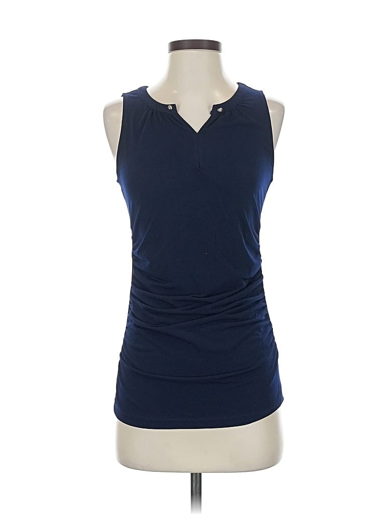Pre-owned 7th Avenue Design Studio New York & Company Sleeveless Top Blue Scoop Neck Tops