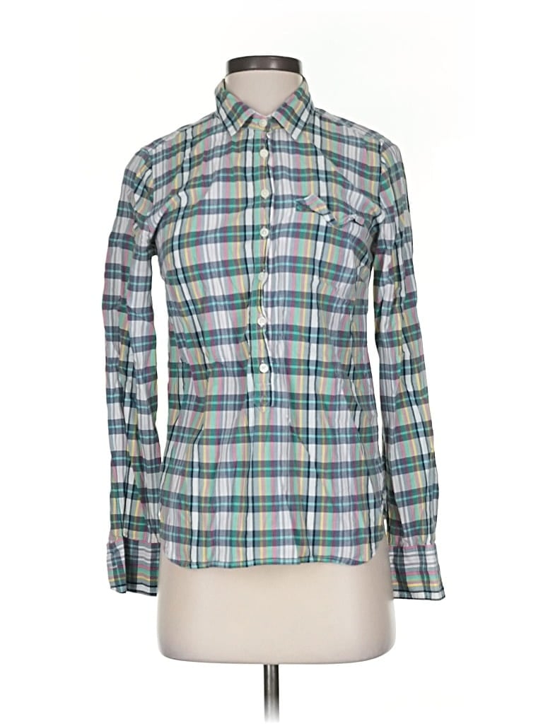 Pre-owned J.crew Factory Store Long Sleeve Button Down Shirt In Green