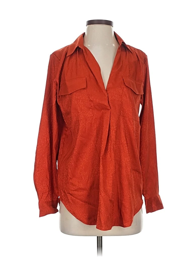 Click to view more detailed imagery on our partner's website Pre-owned Ann Taylor Long Sleeve Blouse In Red
