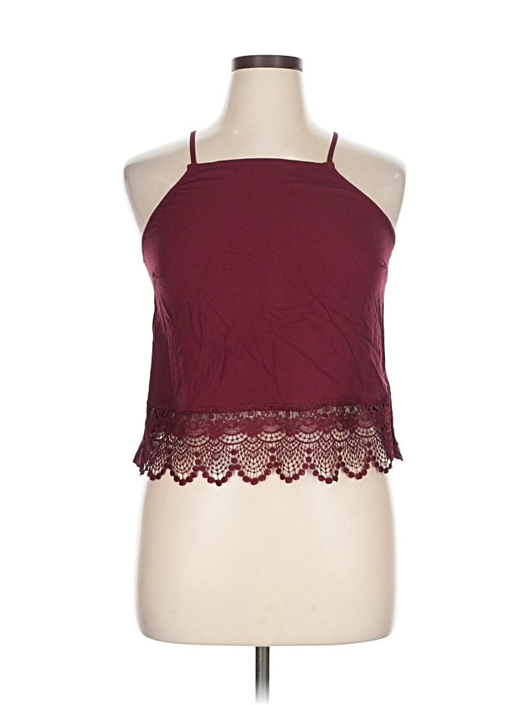 Pre-owned Live To Be Spoiled Sleeveless Blouse In Burgundy