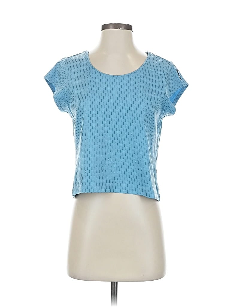 Pre-owned Jamie Sadock Short Sleeve Top Blue Scoop Neck Tops