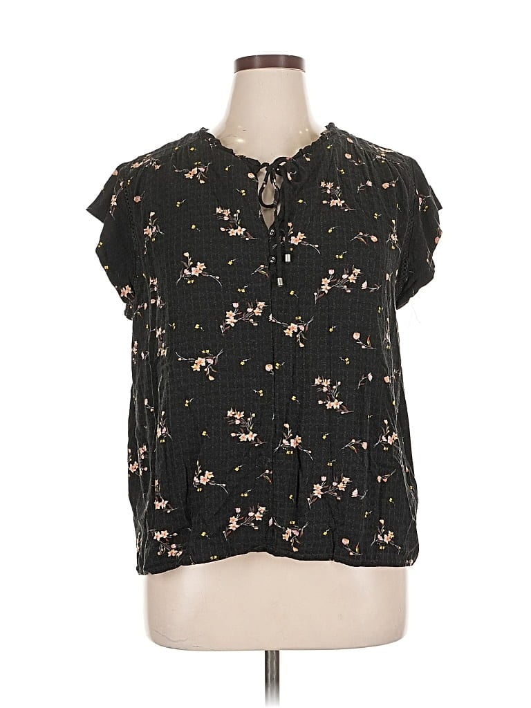 Pre-owned Buffalo By David Bitton Short Sleeve Blouse In Black