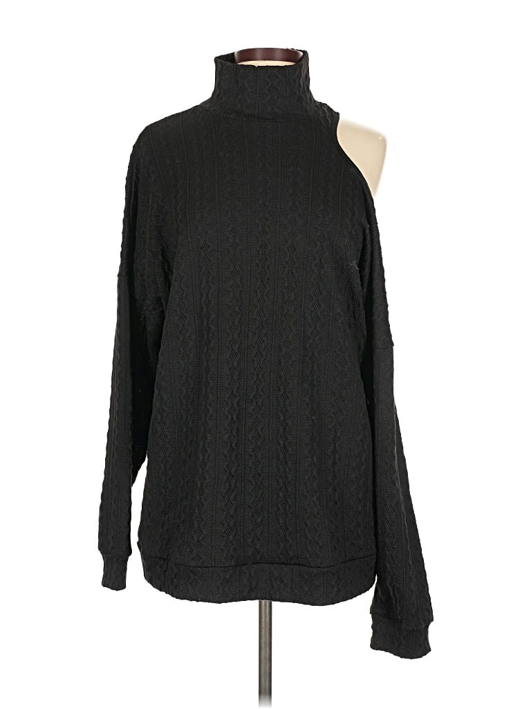 Pre-owned Assorted Brands Turtleneck Sweater In Black
