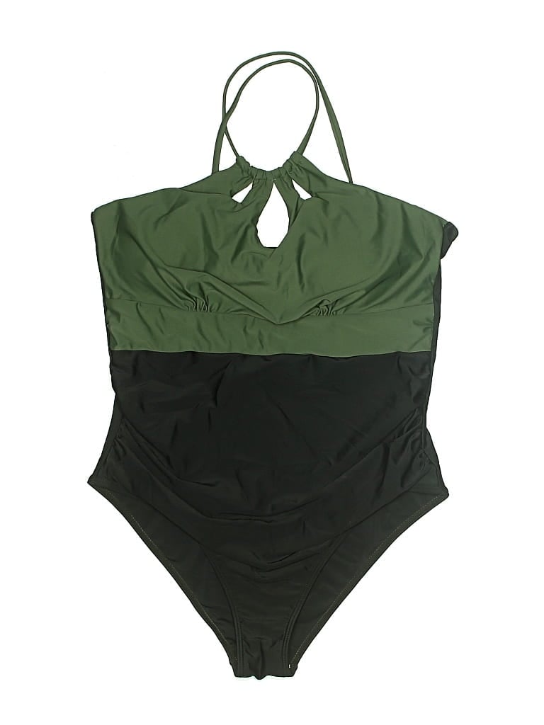 Pre-owned Unbranded One Piece Swimsuit In Green