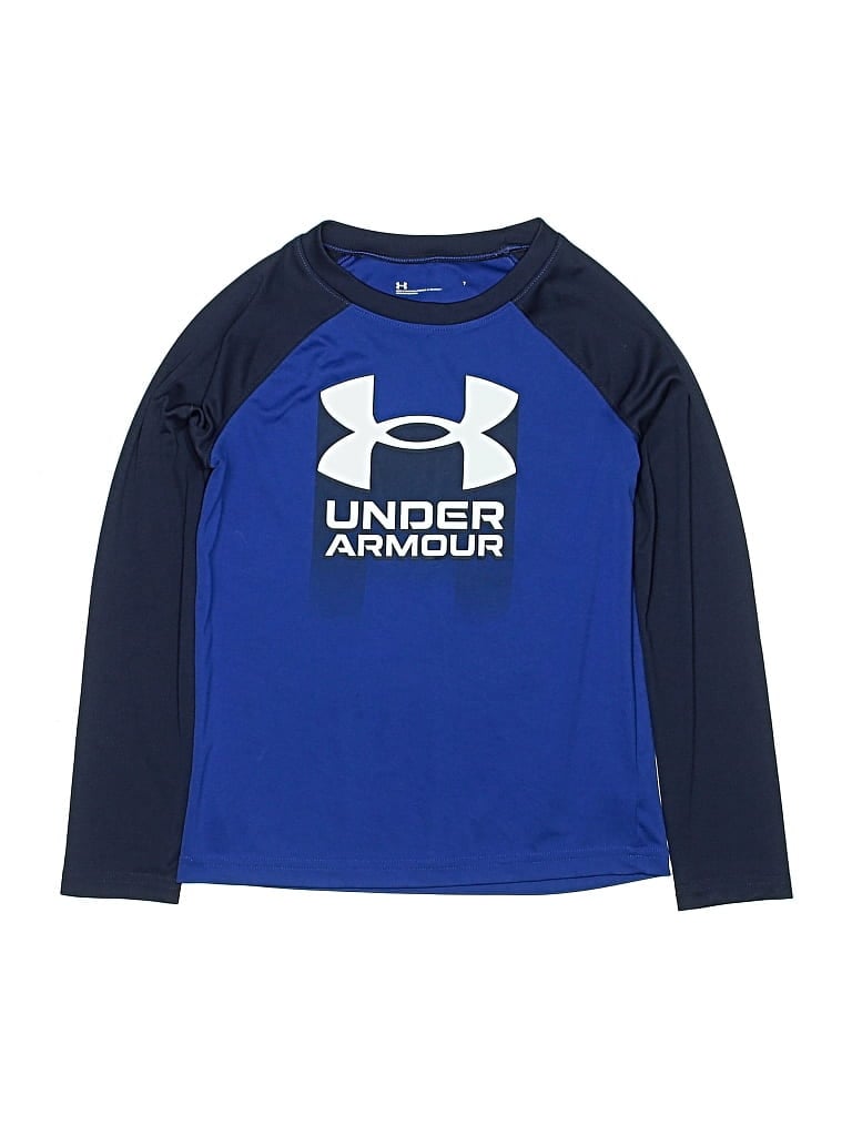 Click to view more detailed imagery on our partner's website Pre-owned Under Armour Kids' 3/4 Sleeve T-shirt In Blue