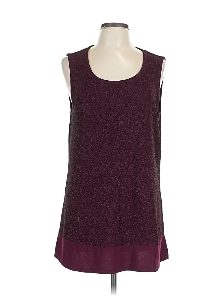 Click to view more detailed imagery on our partner's website Pre-owned Nina Leonard Sleeveless Blouse In Burgundy