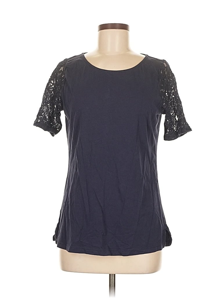 Pre-owned Ann Taylor Factory Short Sleeve Top Gray Crew Neck Tops