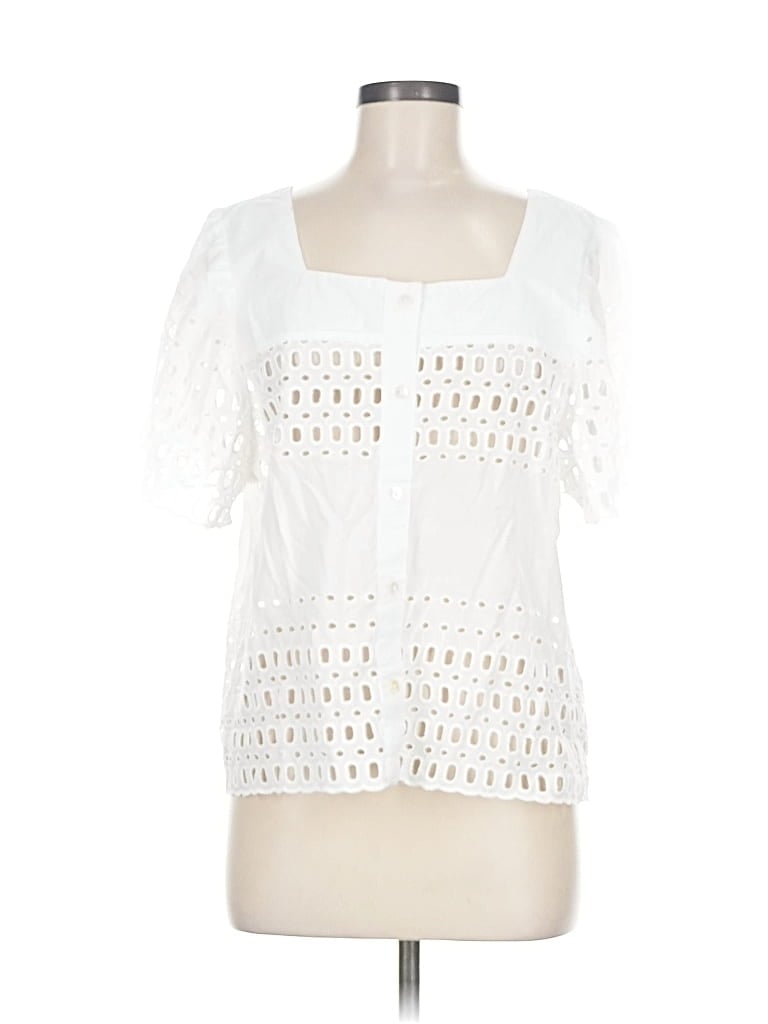 Pre-owned Calypso St Barth Short Sleeve Blouse In White
