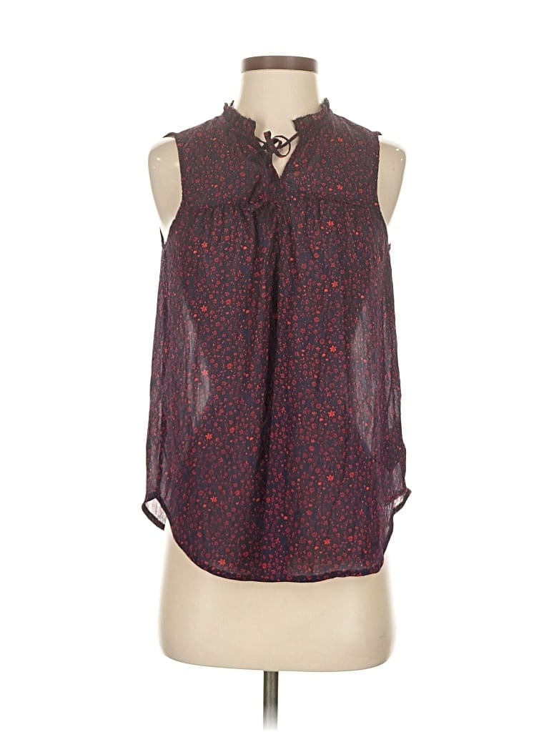 Pre-owned Gap Sleeveless Blouse In Burgundy
