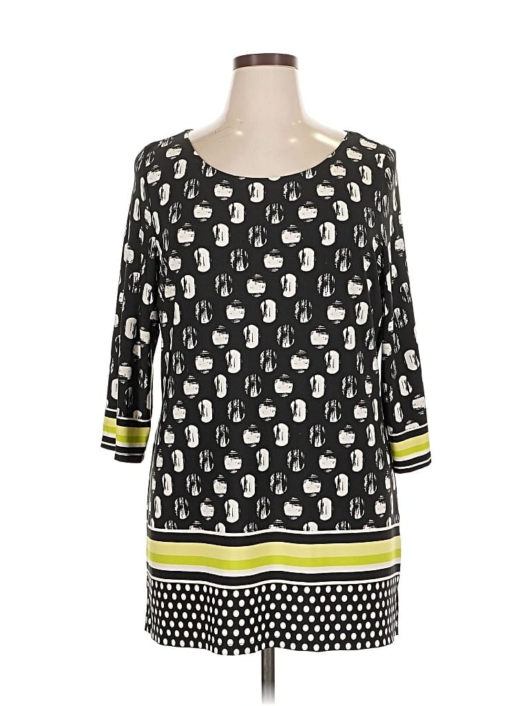 Click to view more detailed imagery on our partner's website Pre-owned Tribal 3/4 Sleeve Blouse In Black
