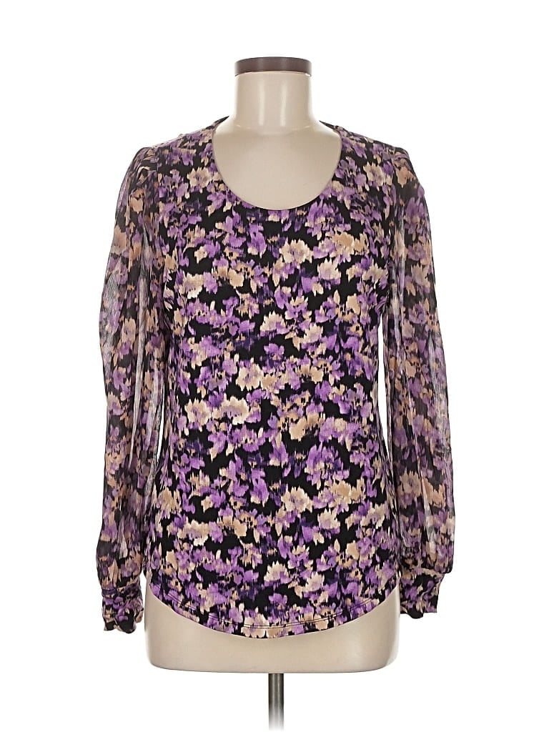 Pre-owned Chico's Long Sleeve Blouse In Purple