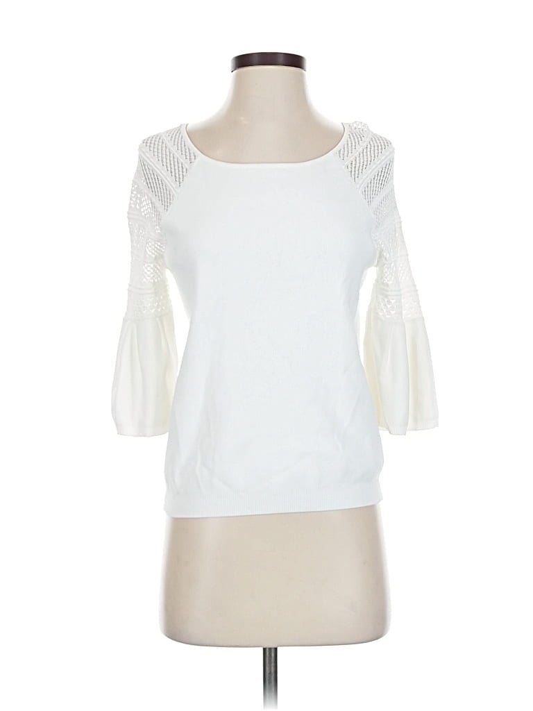 Pre-owned Karen Millen 3/4 Sleeve Top White Boatneck Tops