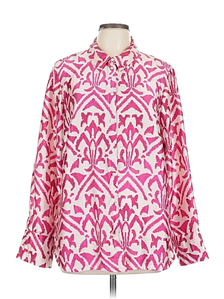 Pre-owned Mng Long Sleeve Blouse In Pink