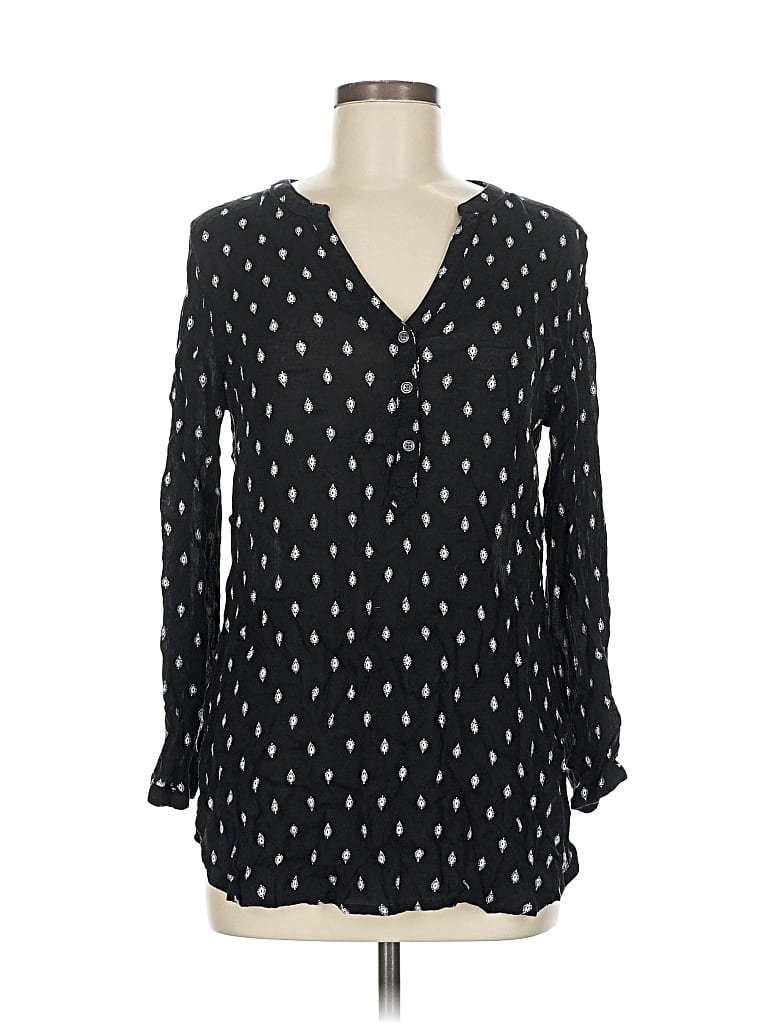 Pre-owned Old Navy Long Sleeve Blouse In Black