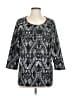 Investments Black 3/4 Sleeve Top Size L - photo 1
