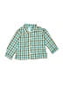 Bella Bliss 100% Cotton Checkered-gingham Teal Long Sleeve Button-Down Shirt 18-24 MO / 24 MO - photo 1