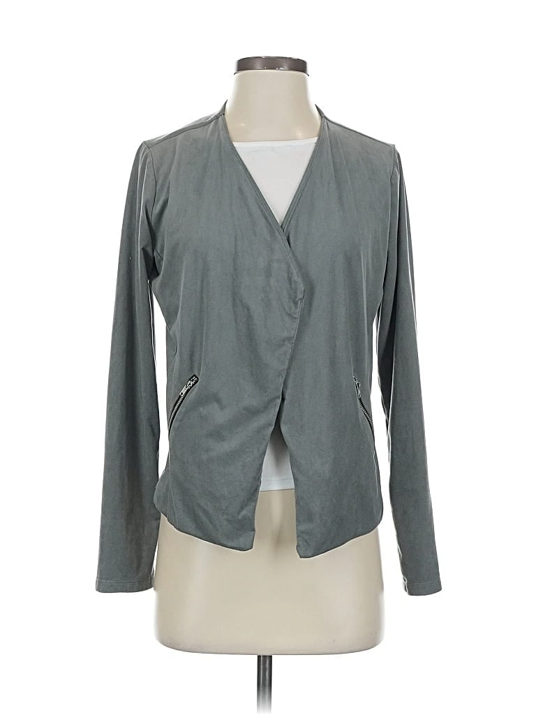 Pre-owned Charming Charlie Blazer Jacket In Gray