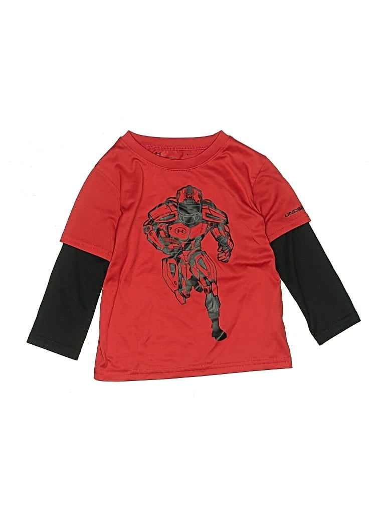 Click to view more detailed imagery on our partner's website Pre-owned Under Armour Kids' 3/4 Sleeve T-shirt In Red