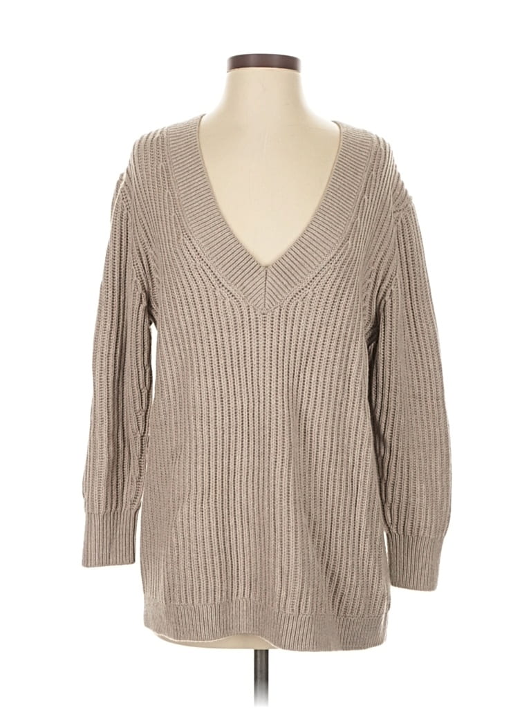 Pre-owned Babaton Wool Pullover Sweater In Brown