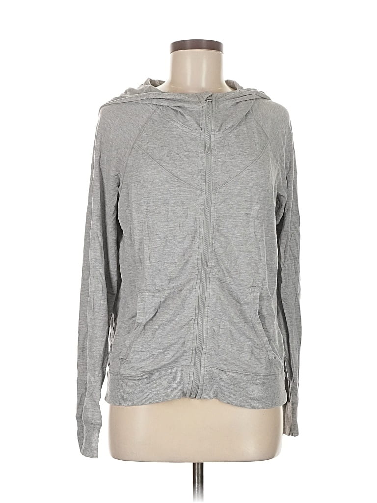 Pre-owned Zella Zip Up Hoodie In Gray