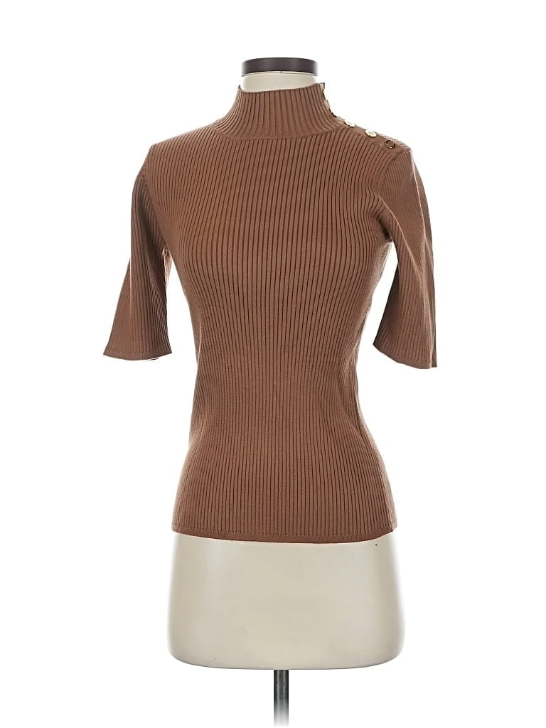 Click to view more detailed imagery on our partner's website Pre-owned Elie Tahari Short Sleeve Turtleneck In Brown