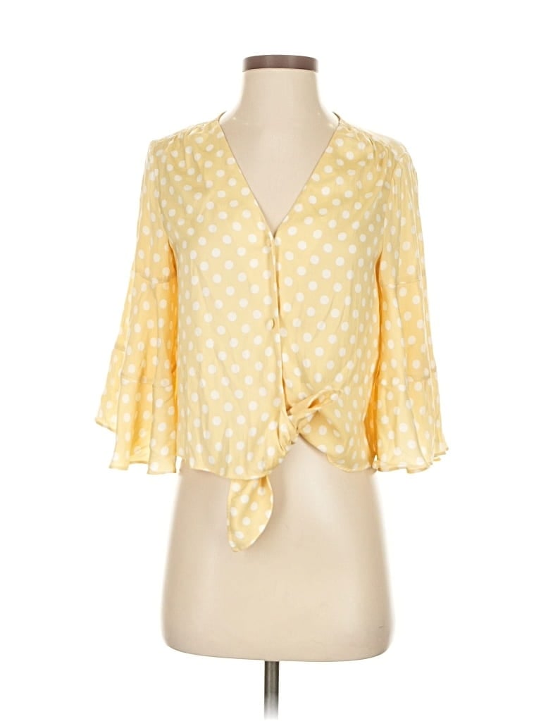 Pre-owned Lc Lauren Conrad 3/4 Sleeve Blouse In Yellow