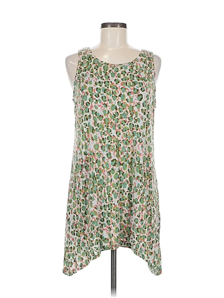 Pre-owned Logo By Lori Goldstein Tank Top Green Strapless Neckline Tops