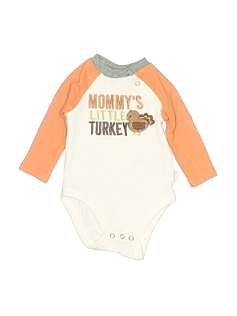 Pre-owned Tahari Babies' Long Sleeve Onesie In White