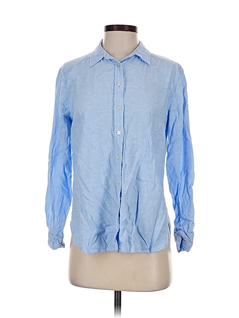 Pre-owned Ann Taylor Loft Long Sleeve Button Down Shirt In Blue