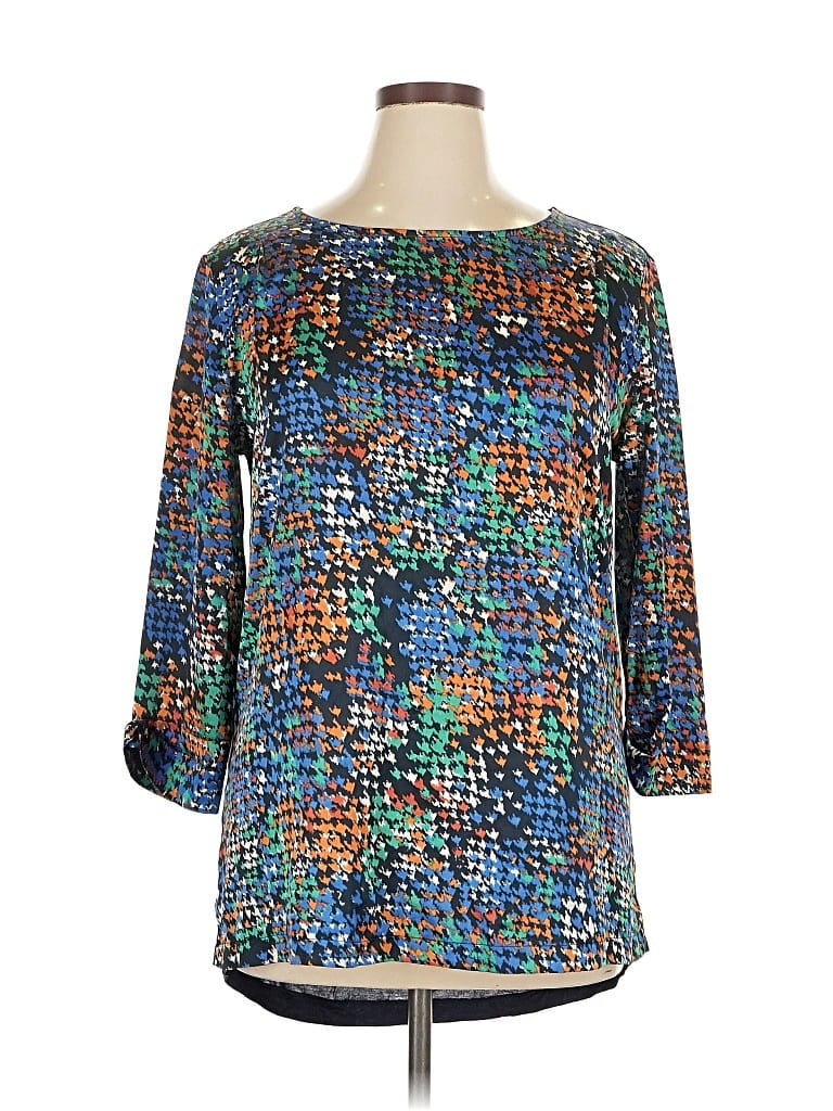 Pre-owned Mng By Mango 3/4 Sleeve Blouse In Blue