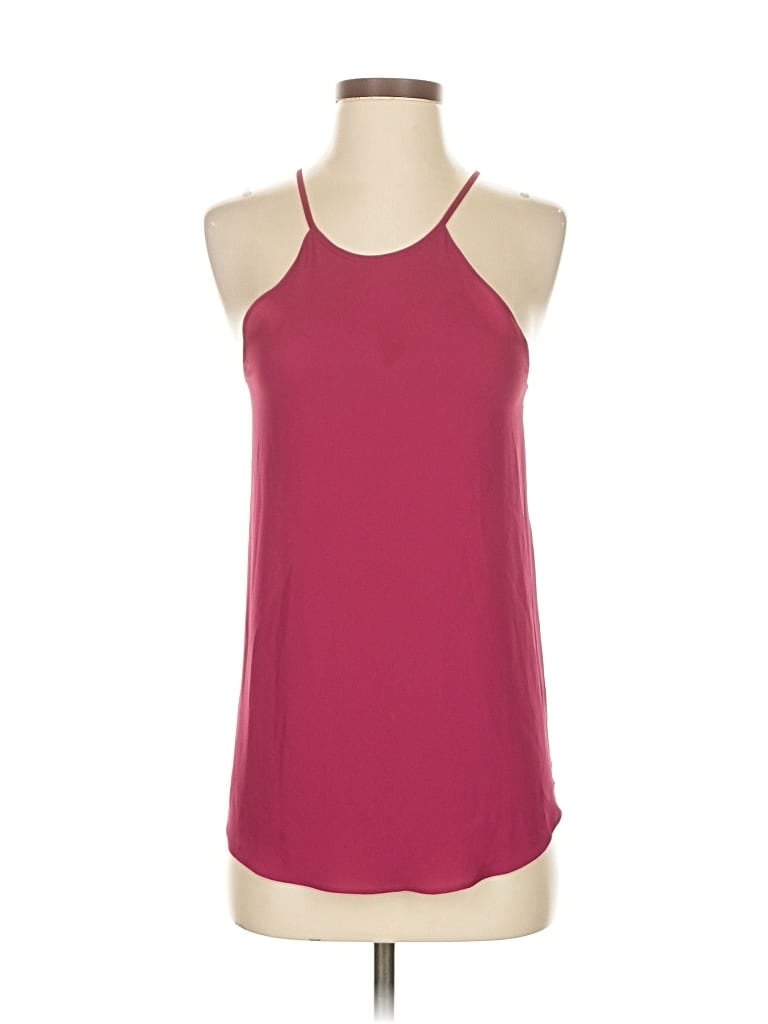 Pre-owned Ann Taylor Loft Tank Top Burgundy Halter Neckline Tops
