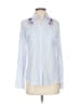 Express Solid Floral Blue Long Sleeve Blouse Size XS - photo 1