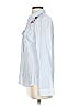 Express Solid Floral Blue Long Sleeve Blouse Size XS - photo 5
