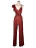 Three Floor Stripes Red Burgundy Jumpsuit Size 2 - photo 1