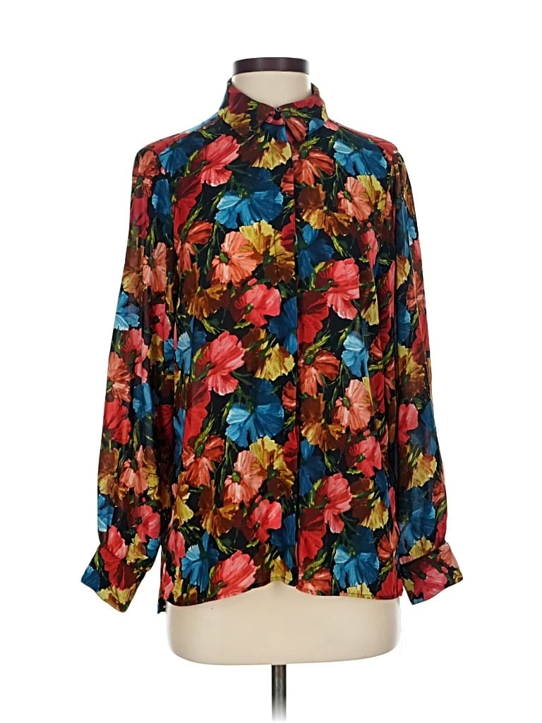 Pre-owned Zara Basic Long Sleeve Blouse In Black