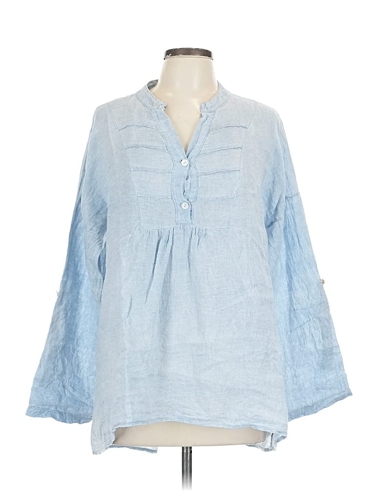 PURO LINO Pre-owned 3/4 Sleeve Blouse In Blue
