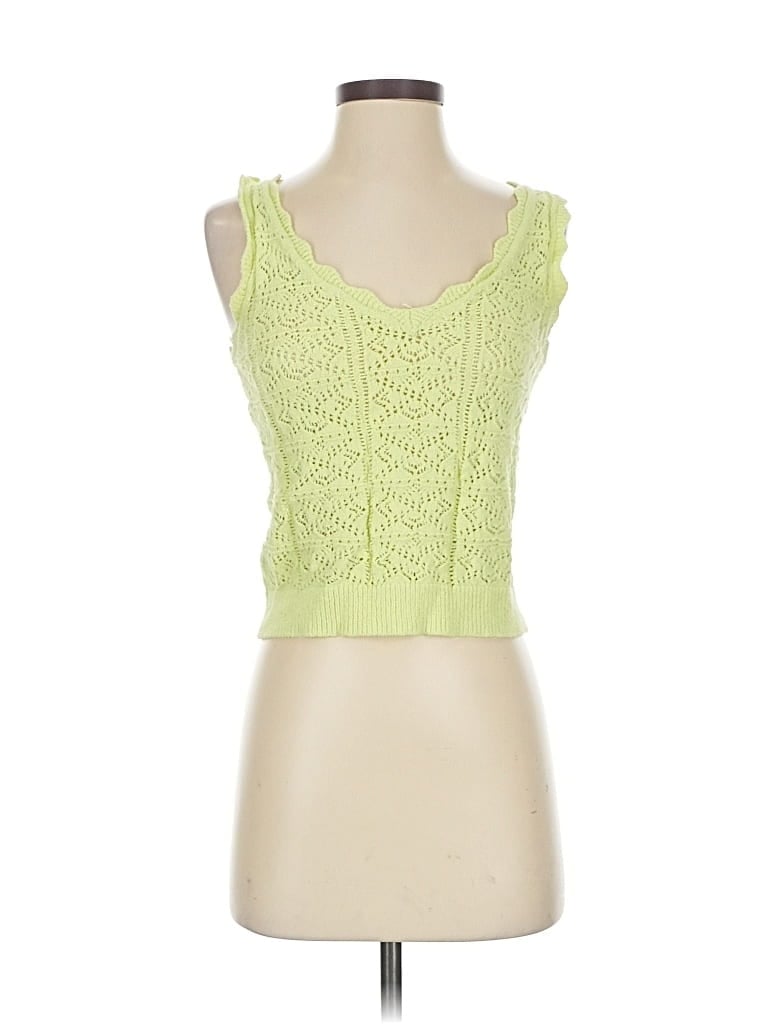 Pre-owned Mng Sweater Vest In Green