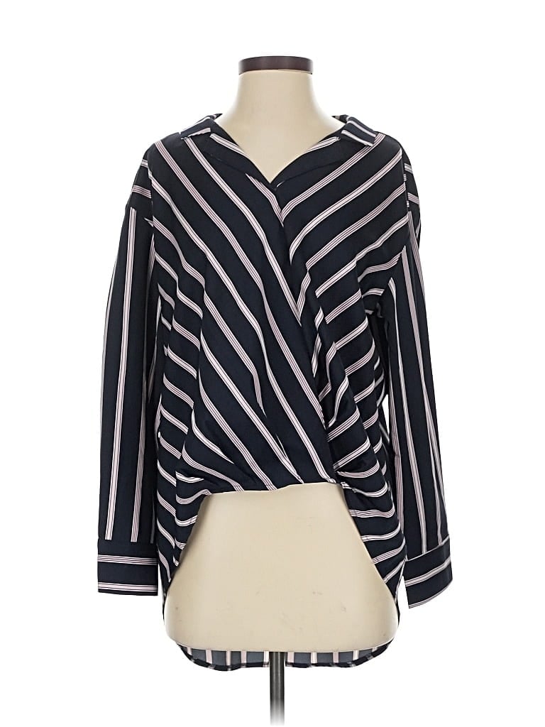 Pre-owned Patrizia Luca Long Sleeve Blouse In Blue