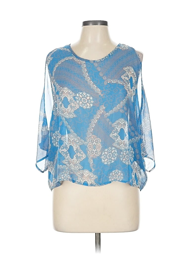Millibon 3/4 Sleeve Blouse In Blue