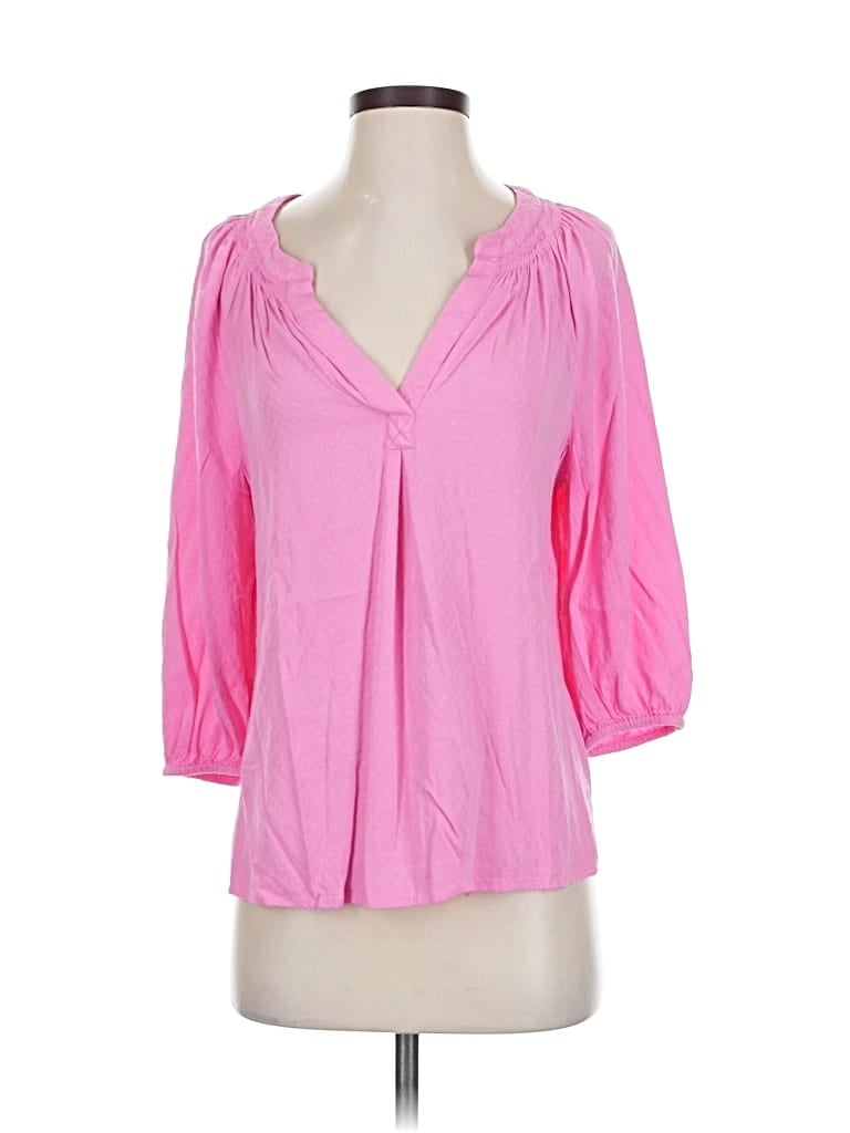 Pre-owned Crown & Ivy 3/4 Sleeve Blouse In Pink