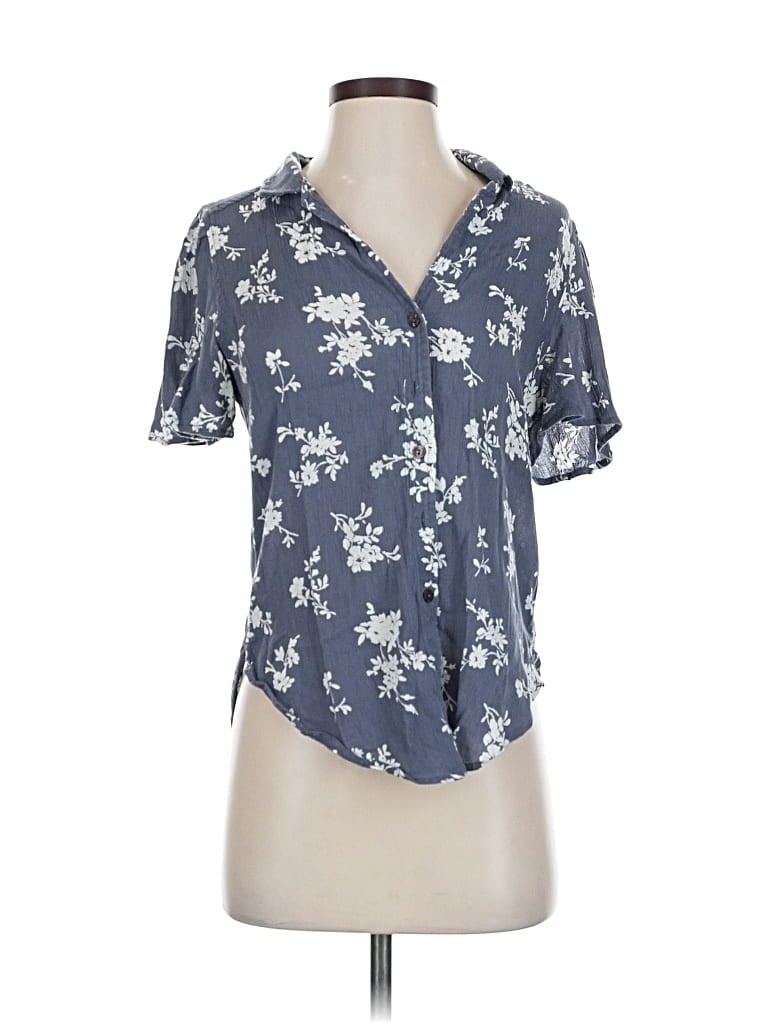 Pre-owned Abercrombie & Fitch Short Sleeve Blouse In Gray