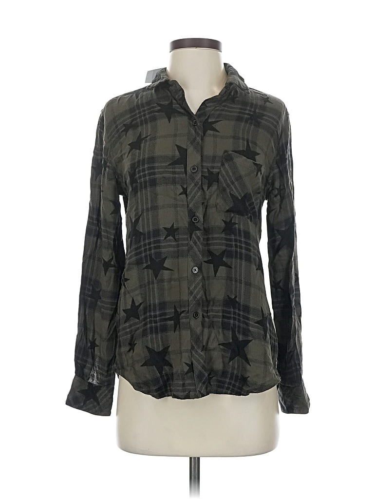 Pre-owned Rails Long Sleeve Button Down Shirt In Green