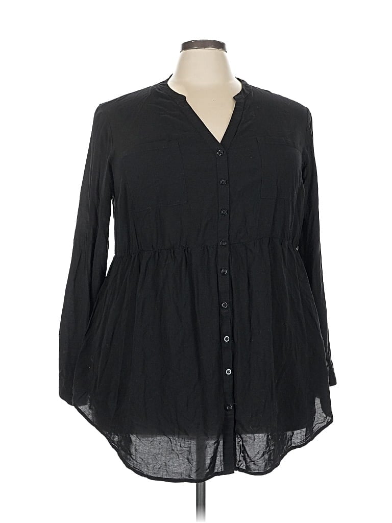 Pre-owned Torrid Long Sleeve Blouse In Black