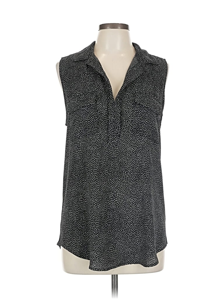 Pre-owned Ann Taylor Loft Sleeveless Button Down Shirt In Gray
