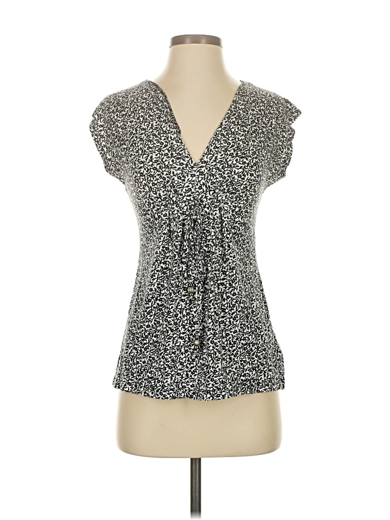 Pre-owned Michael Michael Kors Short Sleeve Top Gray V Neck Tops