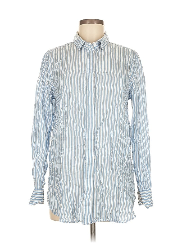 Pre-owned Banana Republic Long Sleeve Button Down Shirt In Blue