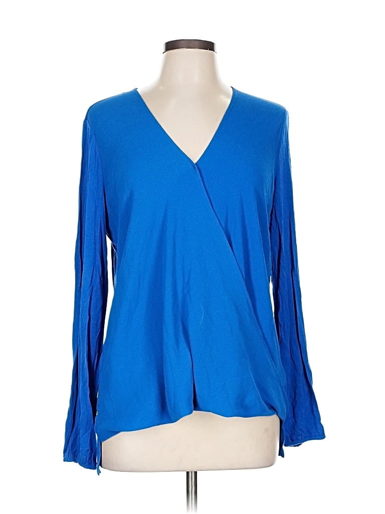 Pre-owned Michael Michael Kors Long Sleeve Blouse In Blue