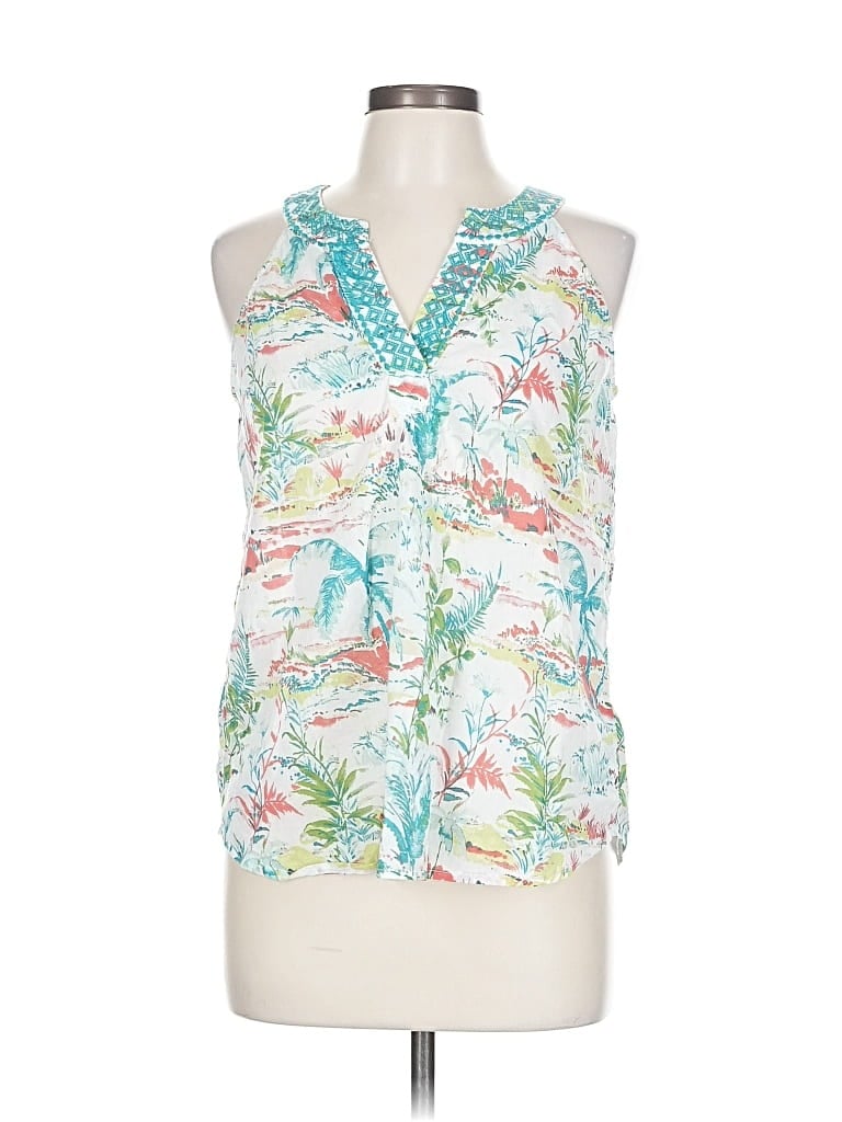 Pre-owned Sigrid Olsen Sleeveless Blouse In White