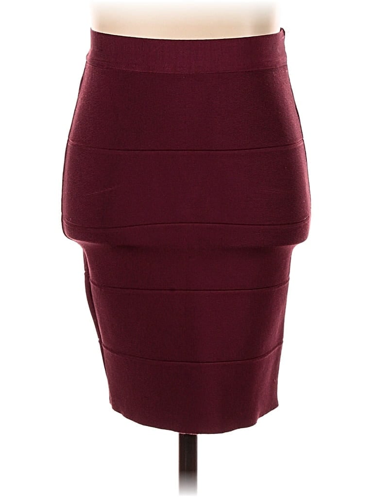 Pre-owned Petite Studio New York Formal Skirt In Burgundy